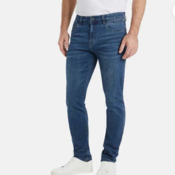 NEW Kenneth Cole Men's 40x29 Straight Fit Stretch Denim Jeans Blue Comfortable - Picture 1 of 9